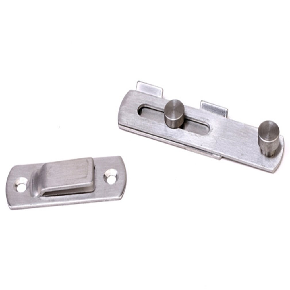 Pestillo cerrojo con bloqueo de puerta corredera de acero inoxidable, accesorio de escaparate, hebilla de puerta montada, cerradura para puerta corredera