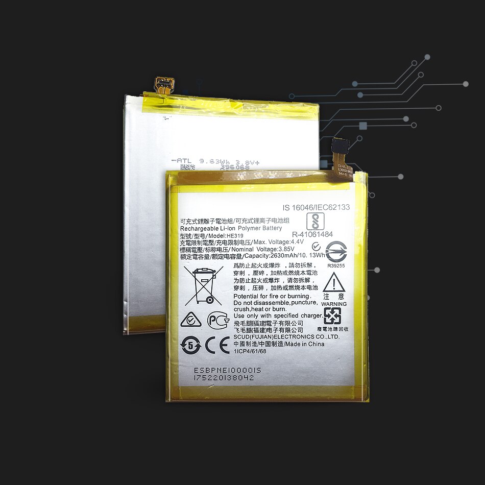 Polymer Li-ion Battery For Nokia 3 Nokia3 TA-1020 1028 1032 1038 Replacement Battery HE319 2630mAh