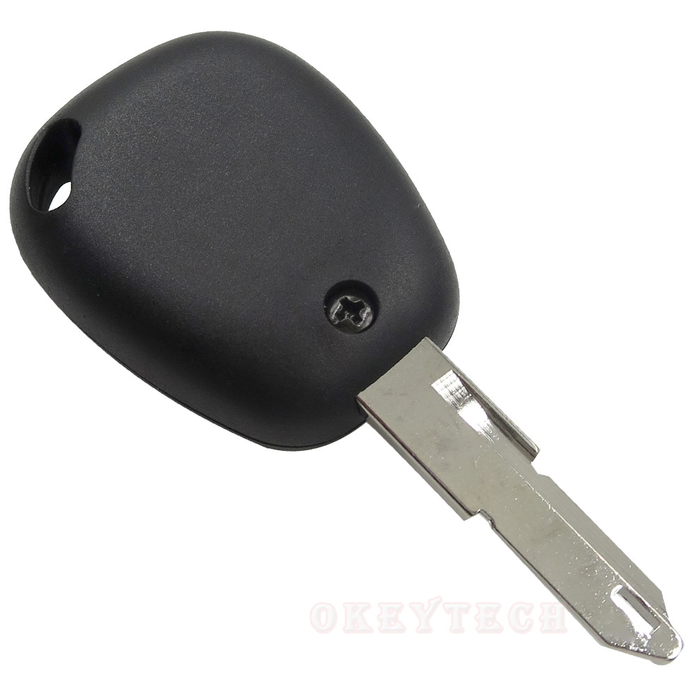 Carcasa para llave de coche con mando a distancia para Renault Megane Scenic Laguna Espace Clio, 1 botón sin cortar, cubierta de repuesto de cuchilla NE73