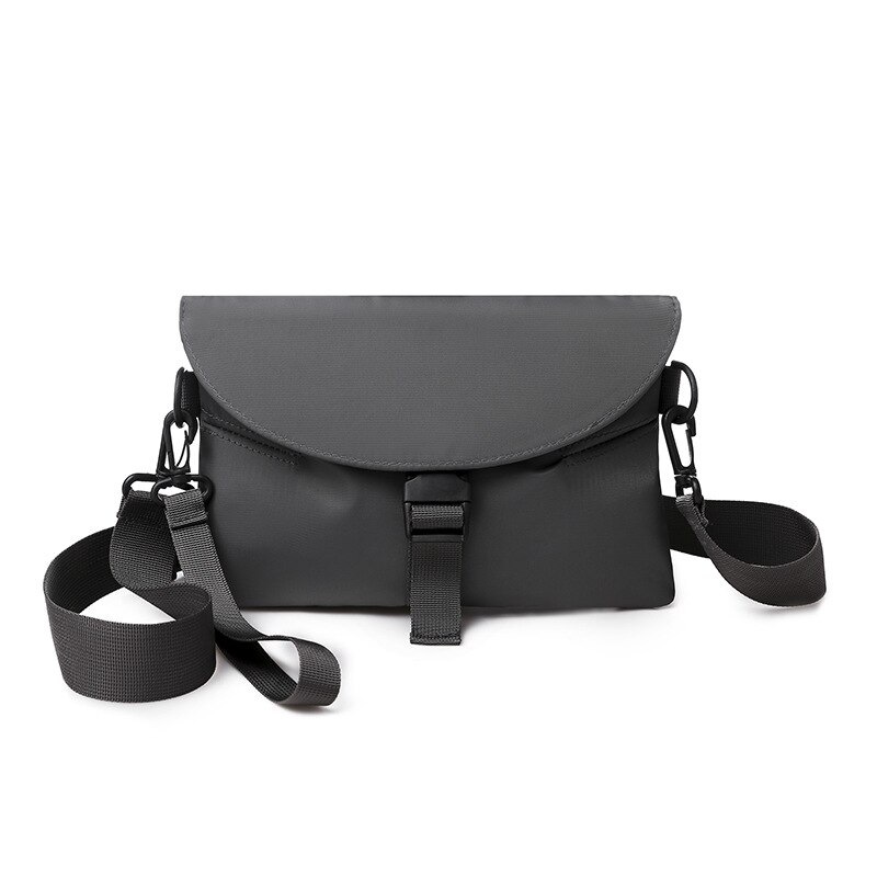 Persoonlijkheid straat hiphop schouder messenger tassen mobiele telefoon tas paars zwart canvas grote strandtassen bolsos: Grijs