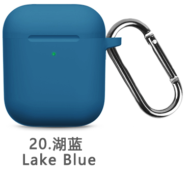 Étuis en Silicone avec couvercle à crochet pour Apple Airpods 1/2, housse de protection antichoc pour écouteurs sans fil pour airpods 2 1, sacs de boîte: NAVY