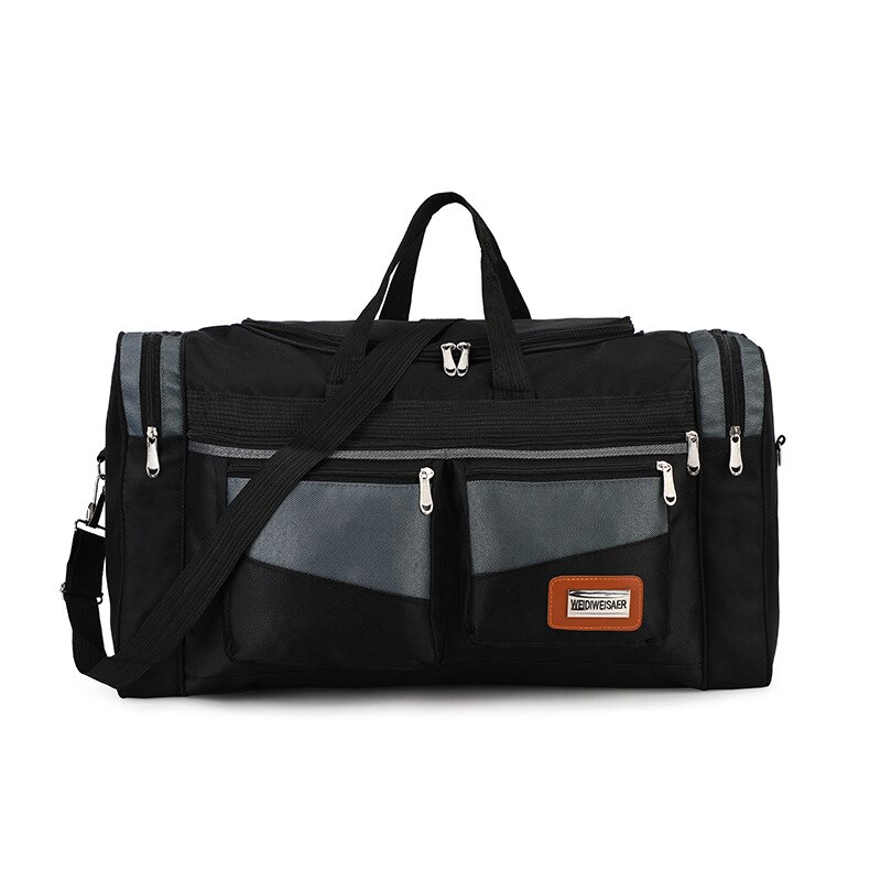 Mode Nylon Mannen Reistas Cubic Waterdichte Weekend Bag Multipocket Carry Bagage Tassen: Black