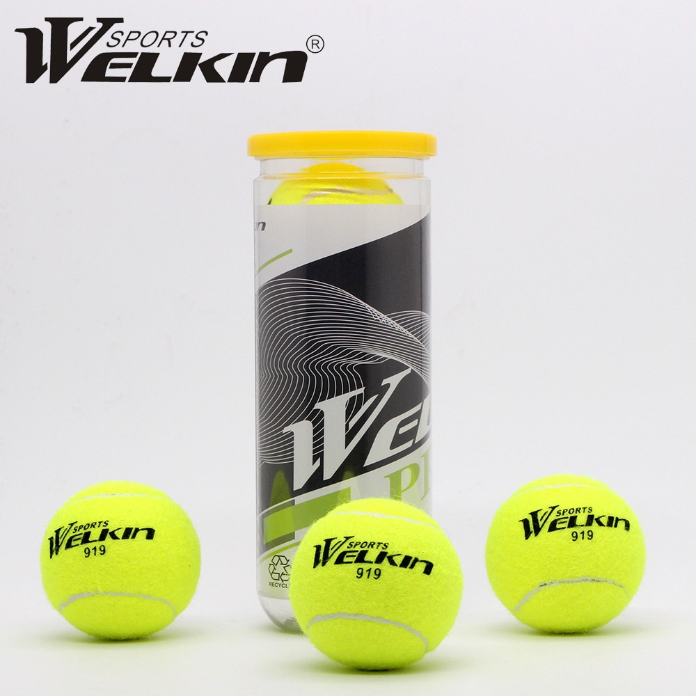 WELKIN-balle élastique de Tennis en caoutchouc, balle élastique Durable pour la pratique du Tennis, école de plaisir Club compétition, 3 pièces/lot