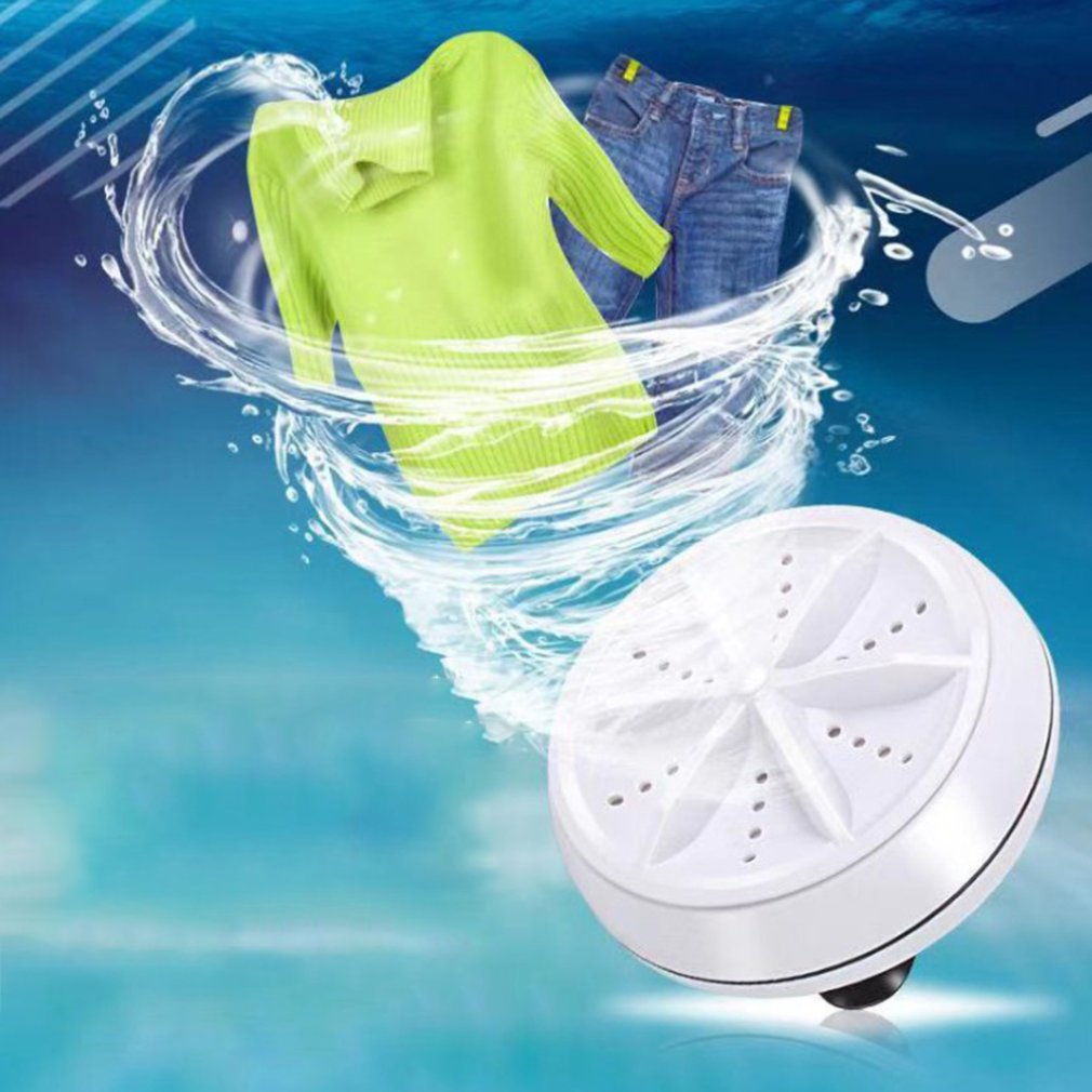 2 In 1 ultrasuoni Turbo lavatrice portatile da viaggio lavatrice bolla d&#39;aria e Mini lavatrice ad ultrasuoni rotante