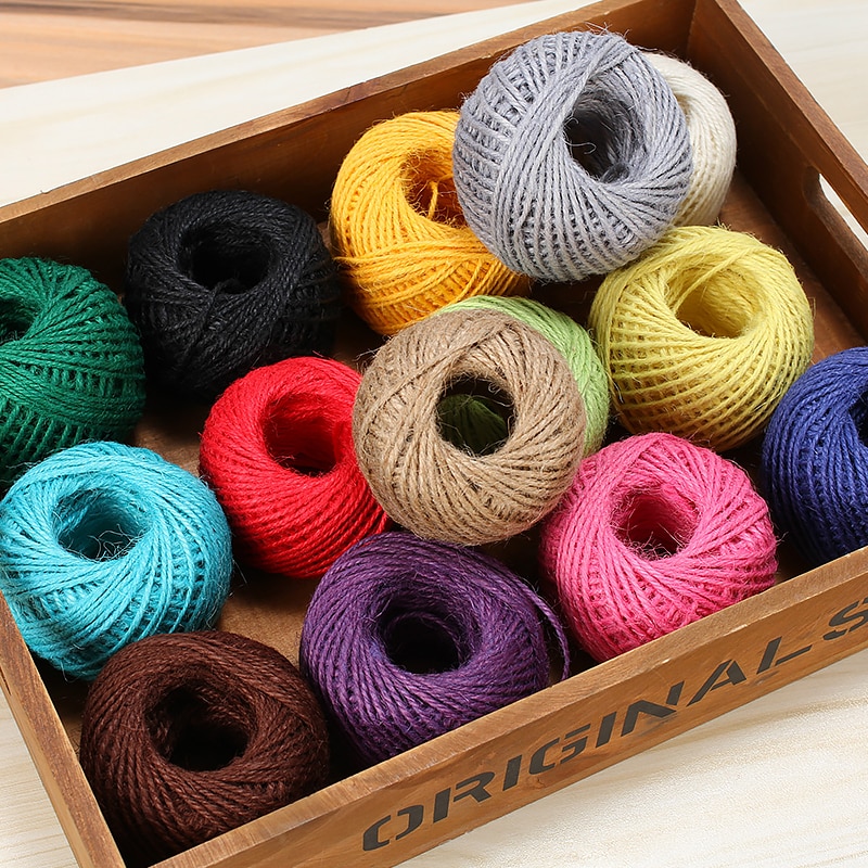 50m Natural Twine Cord Jute Linen Rope DIY String Gardening Cord Art Crafts Macrame Packing Home Textiles