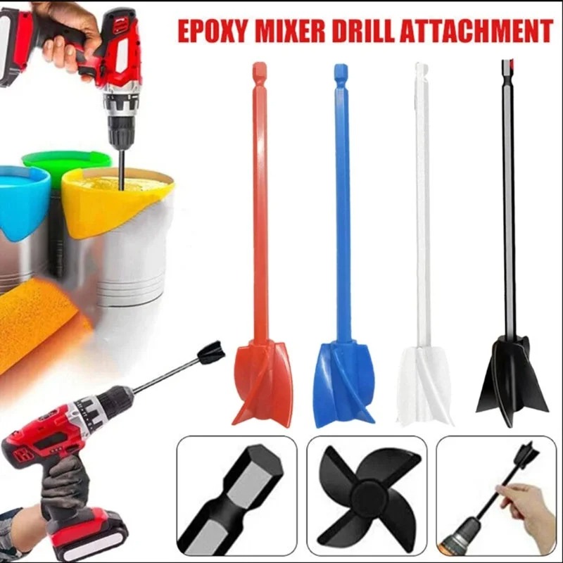 Epoxy Mixer Paint Drill Attachment Paddle Consistency Liquids Resin Head Stirrer Spiral Blade Stirring Rod Tool Epoxy Mixer Pain