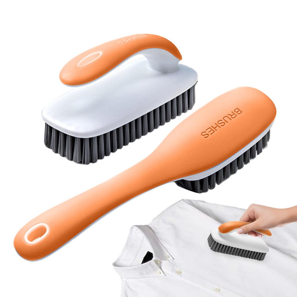 Cepillo para teñir ropa, 2 cepillos para fregar zapatos, agarre ergonómico, herramienta de limpieza multiusos, suministros de baño para ropa de tela: Color rojo