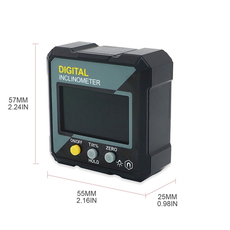 Digital Level Angle Gauge Mini Angle Finder Level Box with 4 Sides Magnets LCD Bevel Gauge Inclinometer for Carpentry