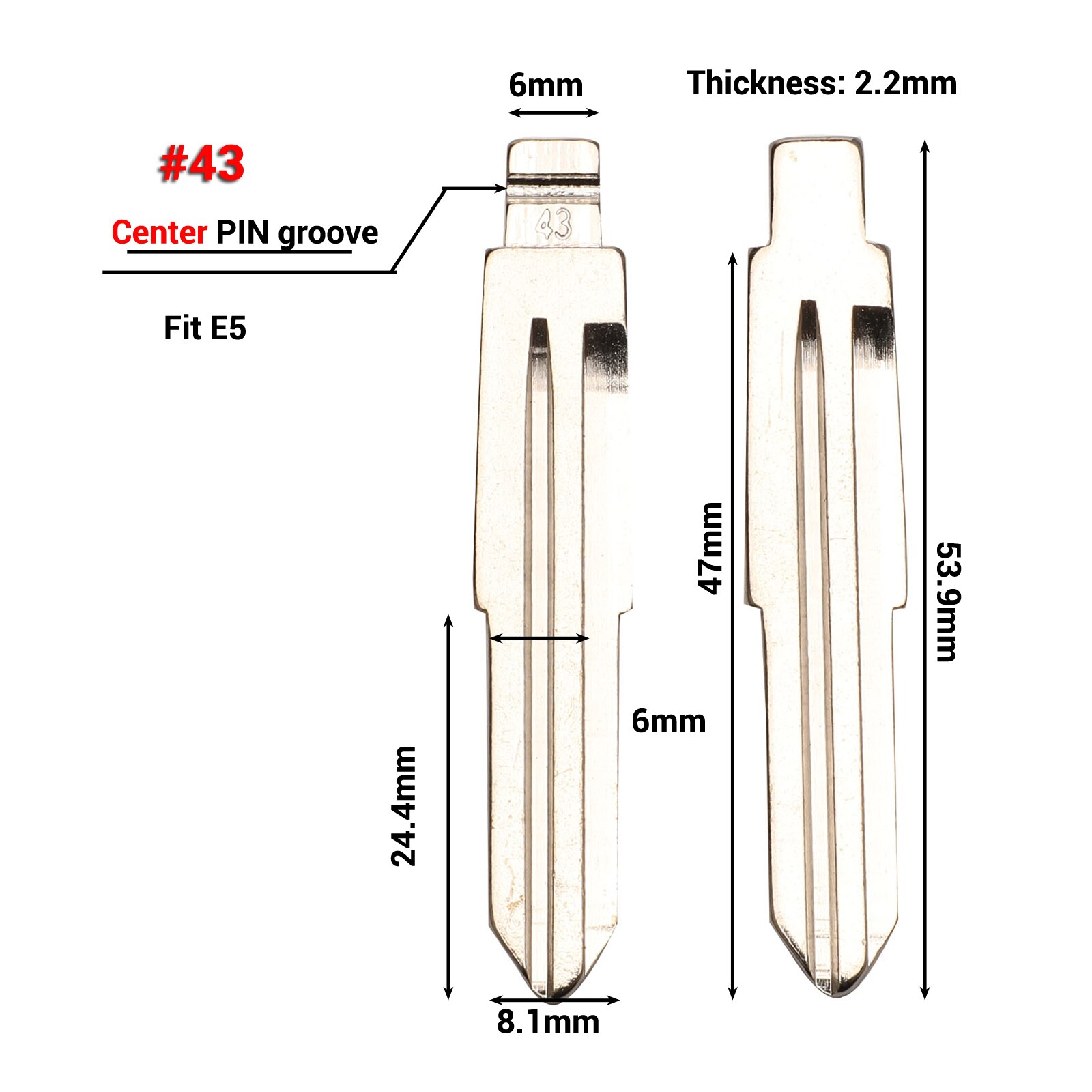 jingyuqin Flip KD key Blank for CHERY A3 A5 FULWIN TIGGO E5 A1 COWIN EASTER QQ3 QQ6 A21 S21 43 44 51 55 59 63 78 84 154 blade: No.43 E5