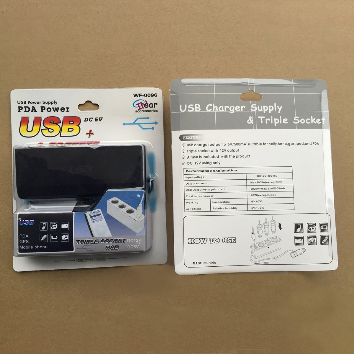 Tioodre 3- veis lader bil sigarettenner strømdeler usb trippel bil socket lader  dc 12-24v bil sigarettenner holdbar