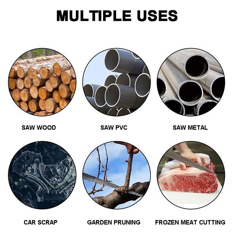 2400r/min Cordless Reciprocating Saw Portable Replacement Electric Saw Metal Wood Cutting Machine Without Battery