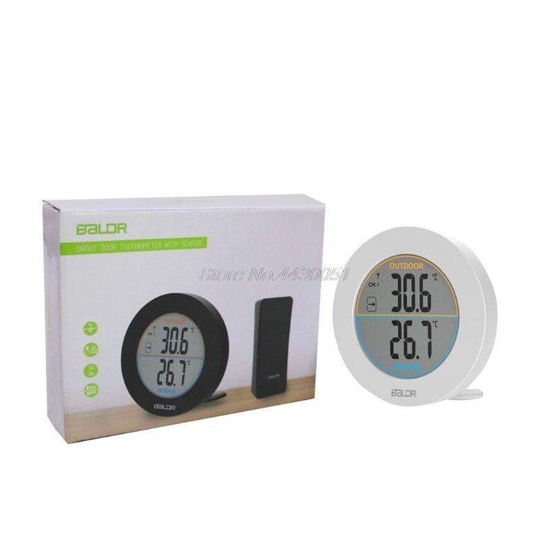 Table Wireless Thermometer LCD Display Indoor Outdoor Sensor Wall Temperature