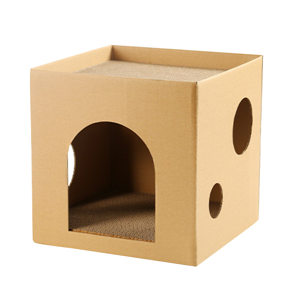 House Cat Scratching Board Cat House and Scratcher Cardboard Cat House Kitten House for Pet Kitten Animals