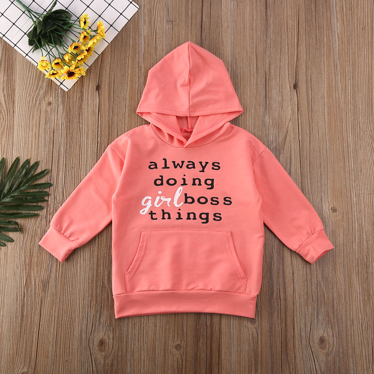 Peuter Baby Meisjes Winter Hooded Kleding Outfits 1-6Y Katoen Brief Print Lange Mouwen Hoodie Top T-shirt Trainingspak
