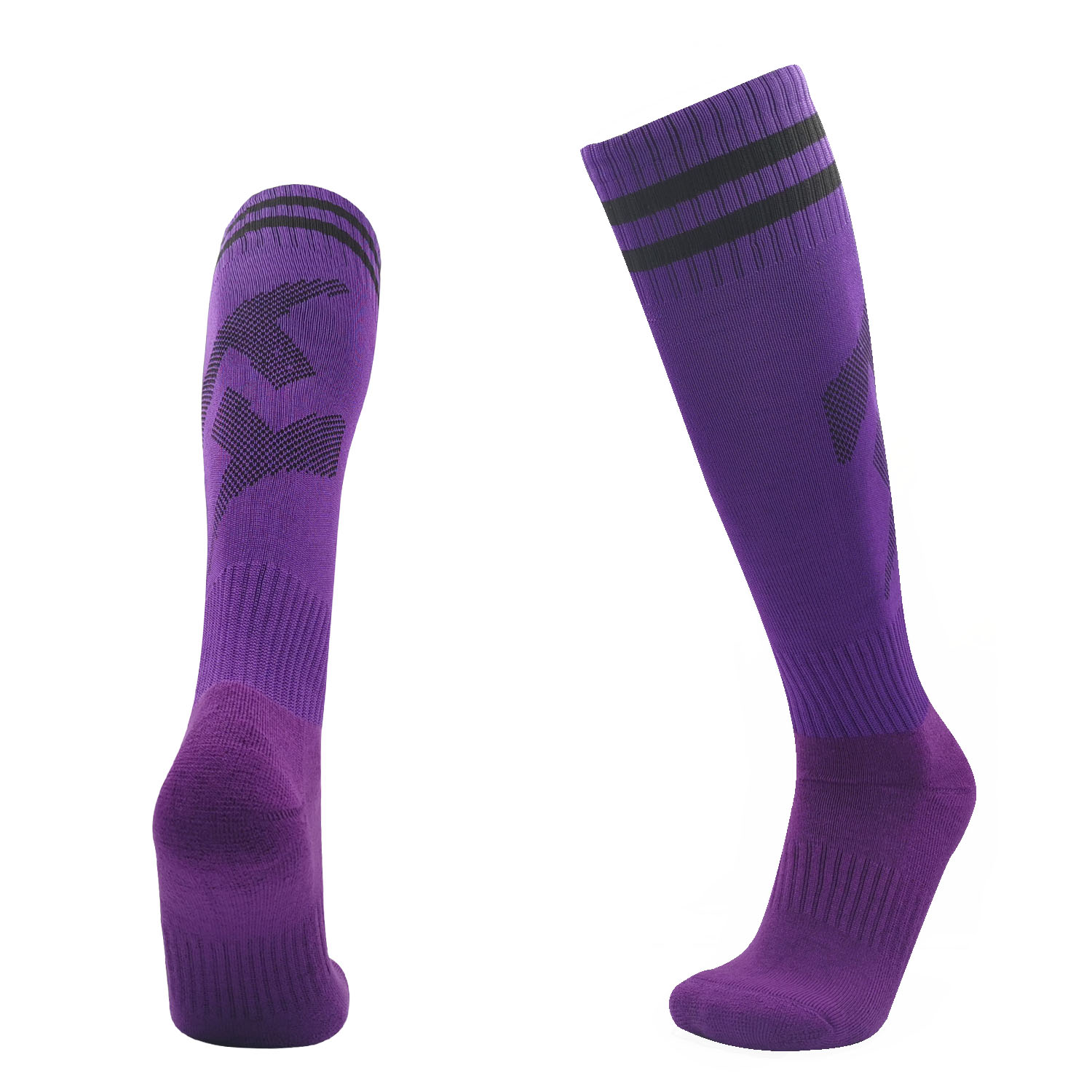 Voetbal Sokken Lange Buis Knie Katoen Kinderen Legging Kousen Voetbal Baseball Running Sport Volwassenen Kinderen Sokken: XS / Zilver