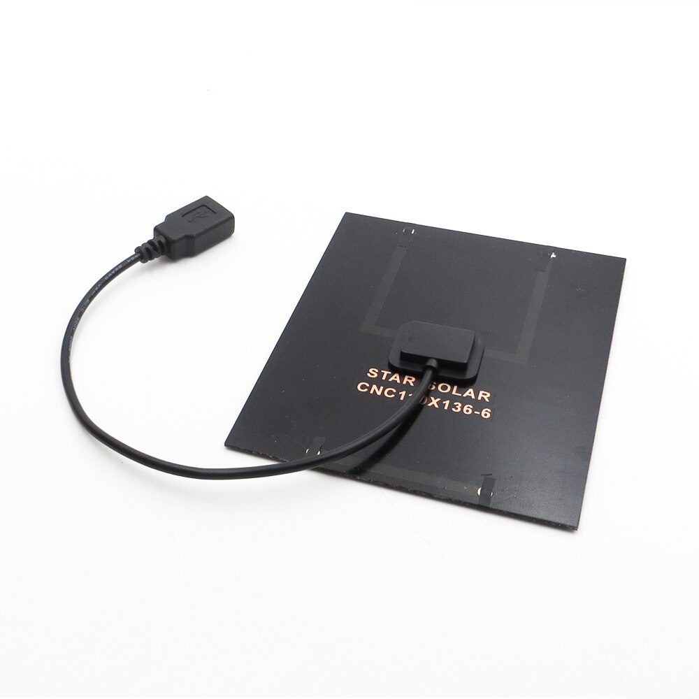 2 Stuks Polykristallijne Zonnecel 5V 2W 6V Outdoor Usb Zonnepaneel Battery Charger Kabel Voor Mobiele telefoon Usb Uitgang