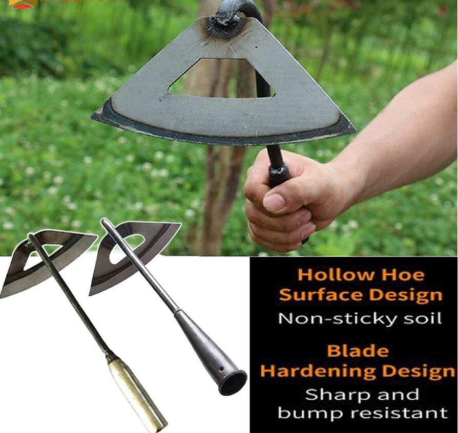 Hand Hoe Lightweight and Easy to Use Hand-held Hollow Hoe Garden Edger Weeder Sharp Gardening Weeding Tool Planting