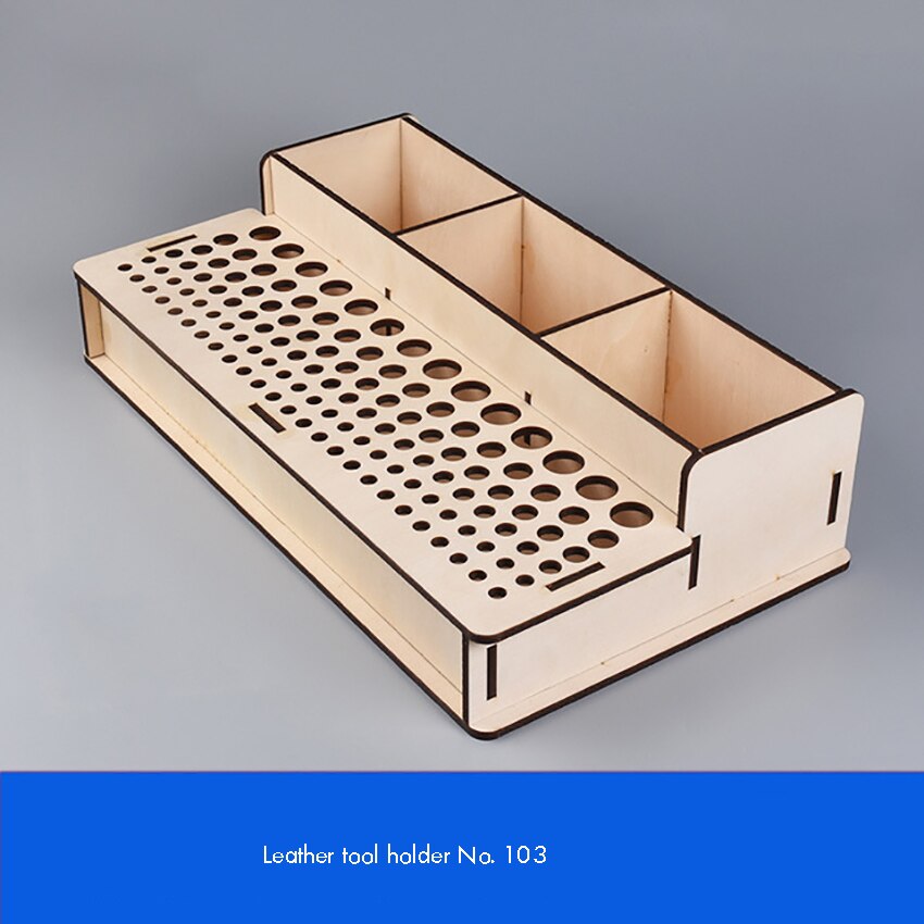 Leathercraft-Soporte de herramientas multifuncionales, organizador de herramientas de madera y cuero, soporte para punzonado, 3 tamaños