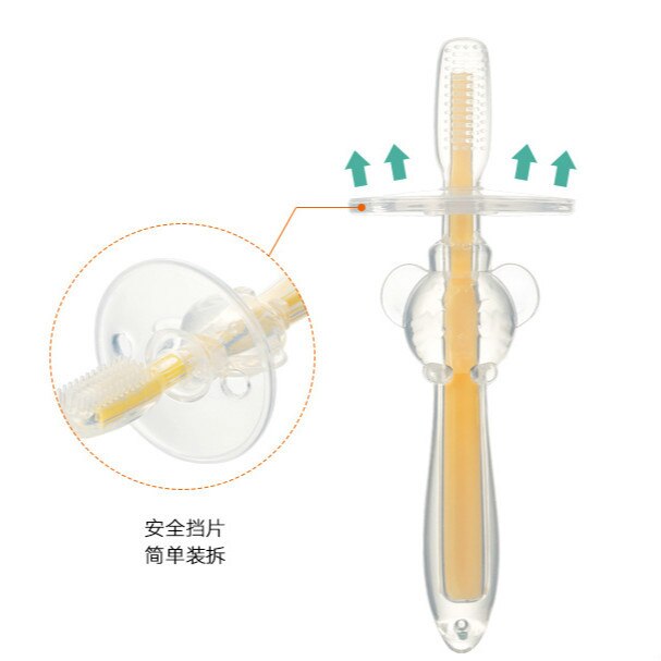 Brosse à dents en Gel de silice pour bébé, protège-dents souple avec plaque de déflecteur
