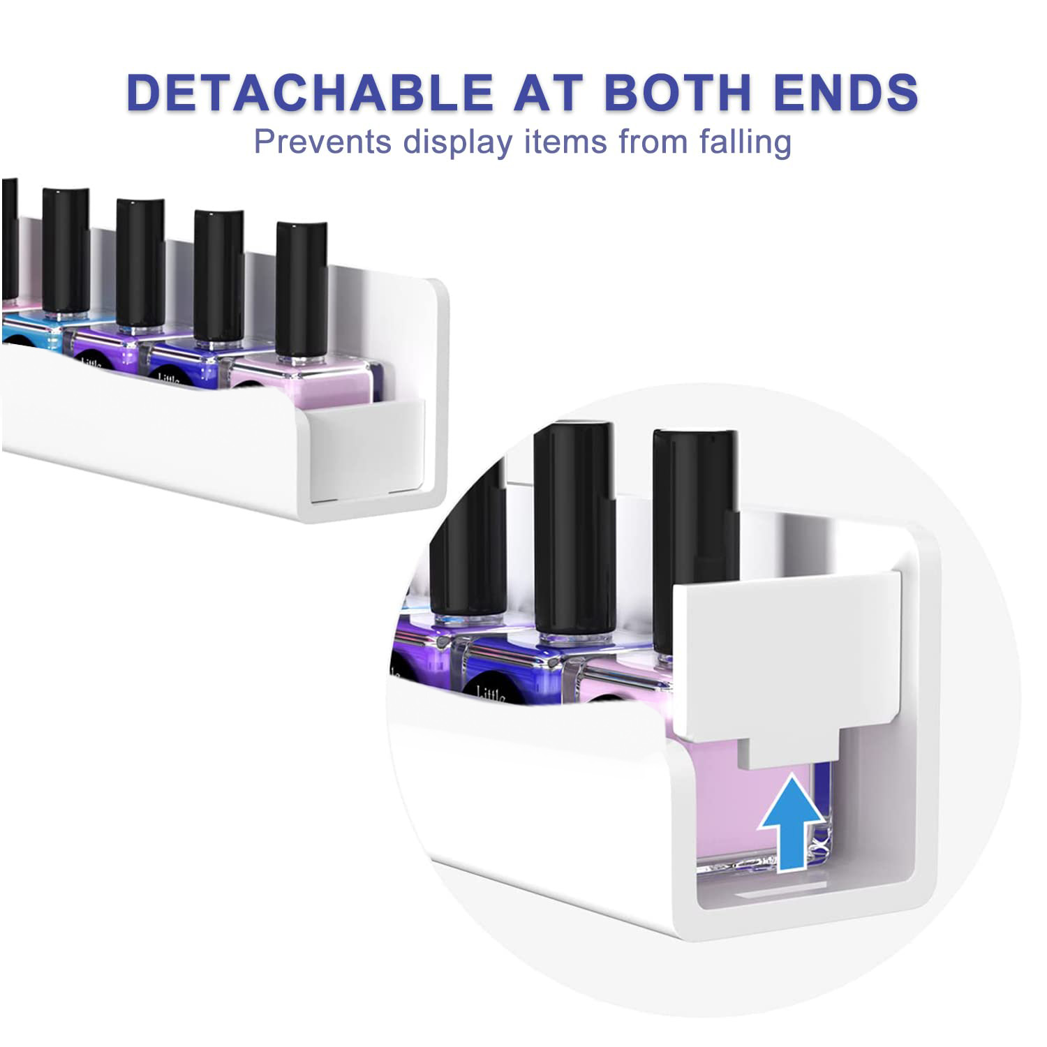 Nagellack-Wandregal: 4 verwöhnen, 15 Zoll, weißer Acryl-Nagellack-Organizer für 48-66 Flaschen, Mehrzweck-Acryl-Regal.