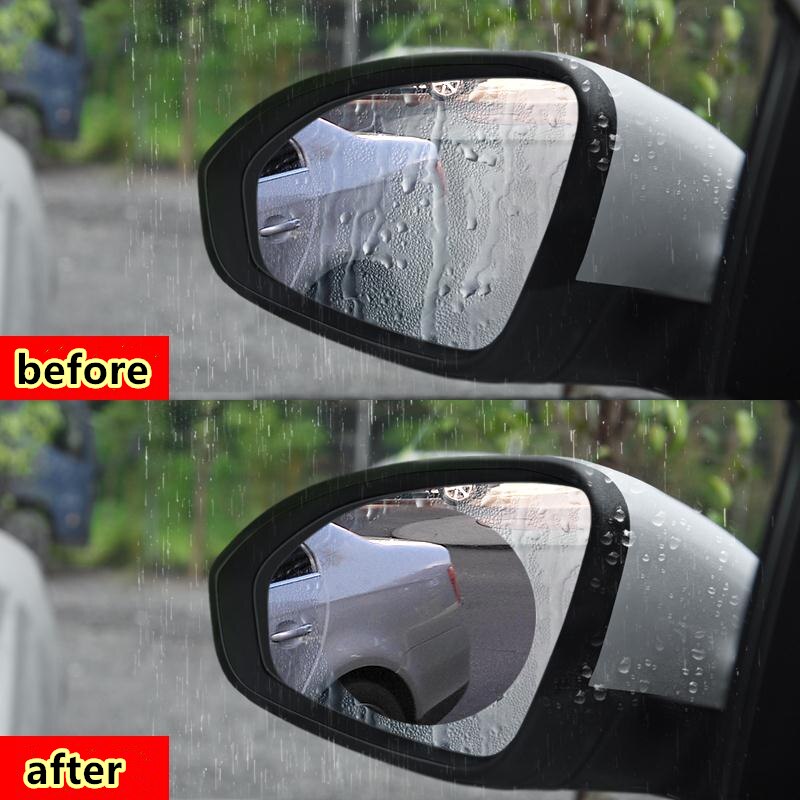 2 stk bil regnfilm bilsidespejlfilm med værktøjsvindue klar regntæt bakspejl beskyttende blød film anti tåge