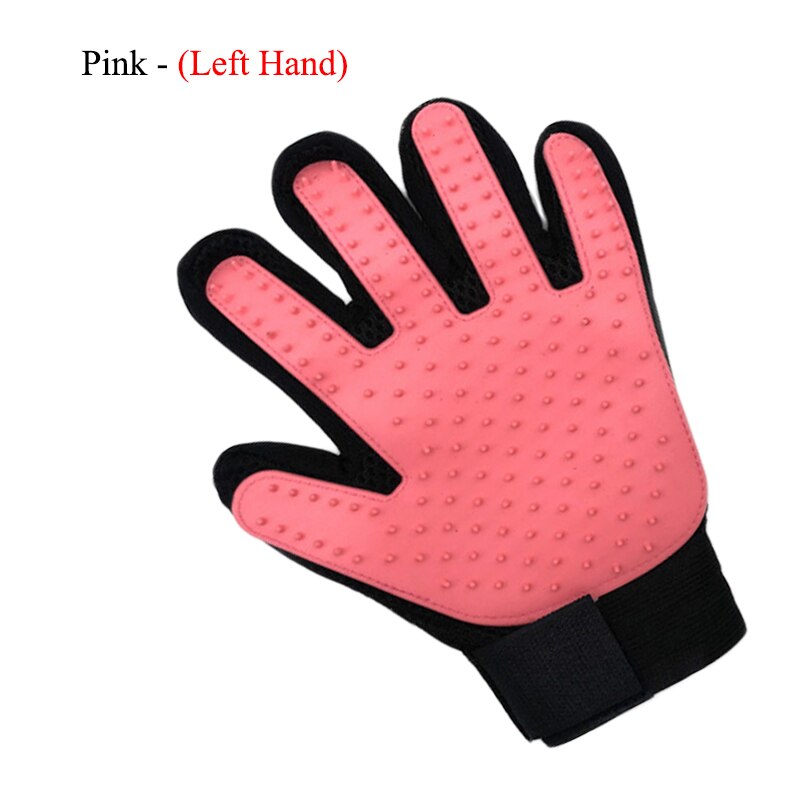 Rękawica robić pielęgnacji psów zwierzęta szczotka rękawice dla kota sierść psa usuń szczotki zwierzęta Deshedding czyszczenie grzebienie rękawice robić masażu D0008A: D0008A-05-LT