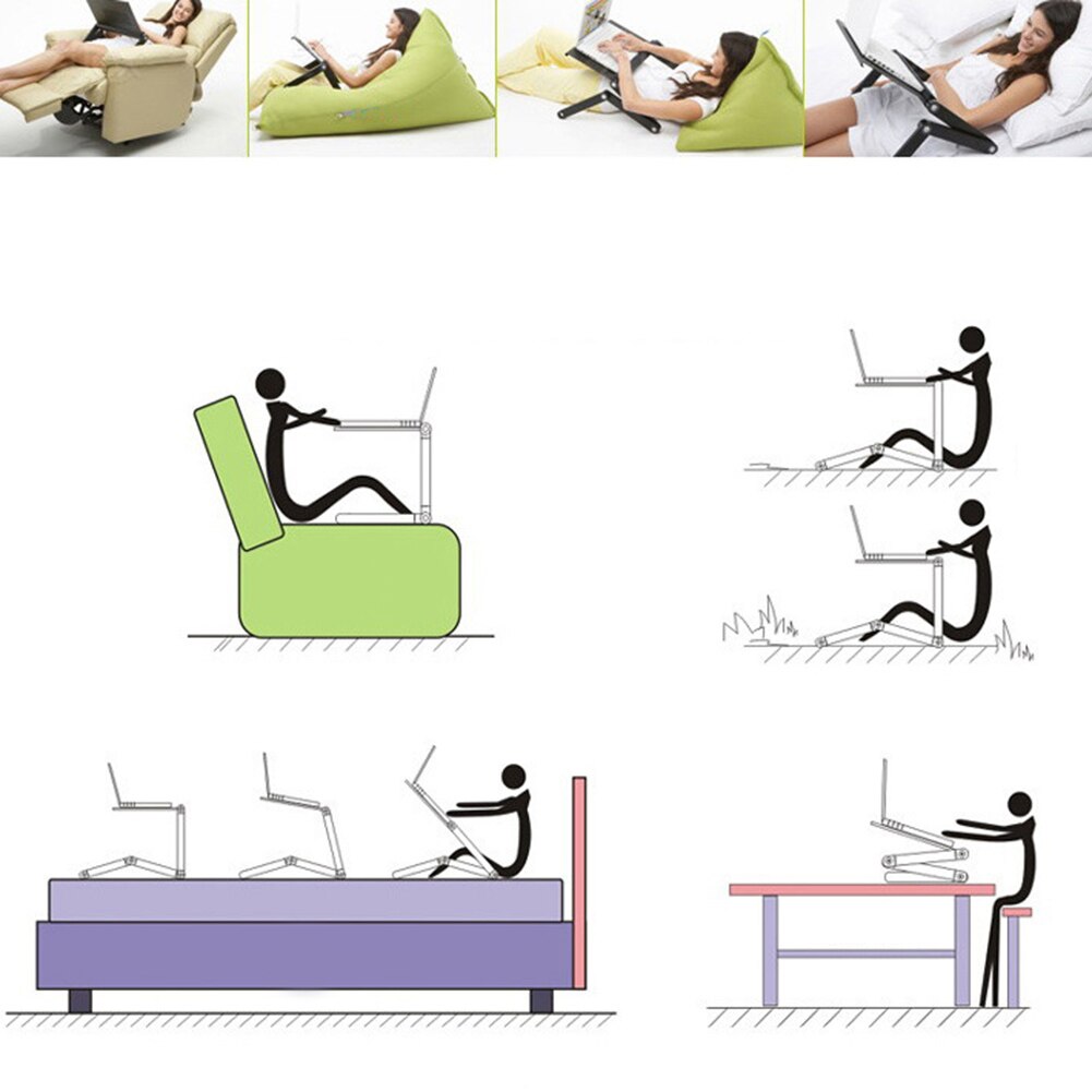 Aluminium Laptop Bureau Draagbare Verstelbare Notebook Stand Met Schaal Knop Abs Gezamenlijke 5V Fan Muis Boord Optionele Mini tafel