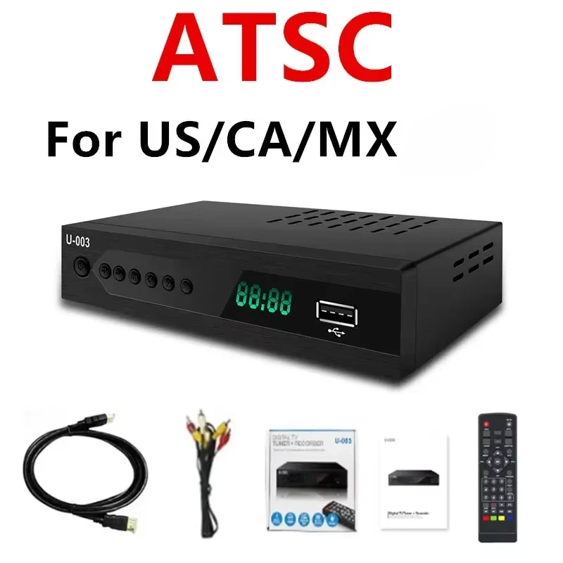 1080P Digital TV Converter Box ATSC TV Tuner with Recording&Playback HDMI Output Set Top Box Digital Channel Free for US CA MX: black