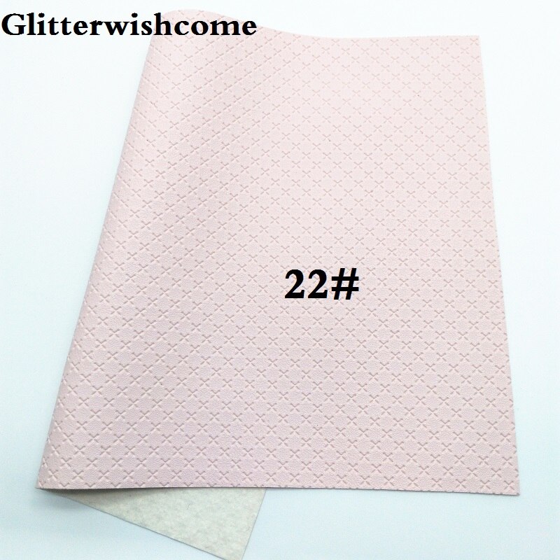 Glitterwishcome 21X29CM A4 Size Vinyl For Bows Embossed Cross Leather fabric Vinyl for Bows, GM5001A: 22