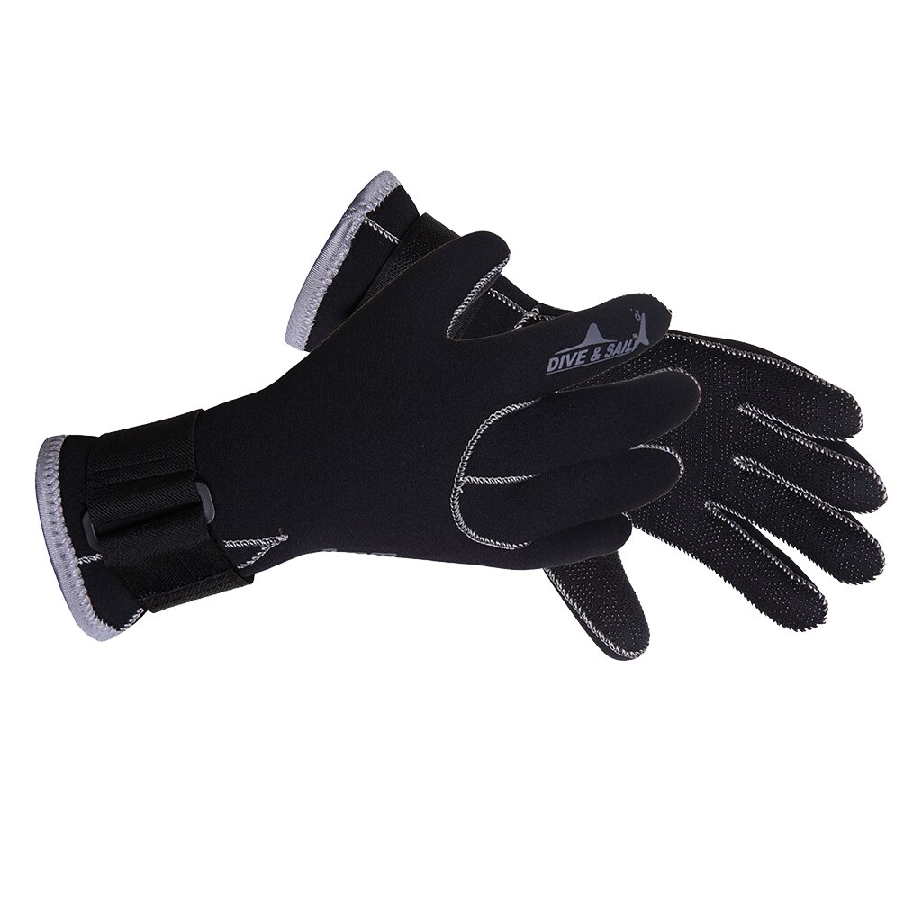 1 par 3mm neopren våddragt handsker, hold dig varm og glidebestandig fem finger handsker til kajaksejlads sejlads dykning surfing snorkling