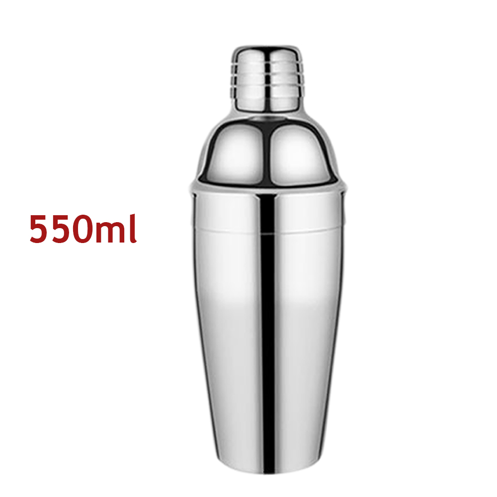 Drmfiy Silver Stainless Steel Cocktail Shaker Mixer Wine Martini Boston Shaker For Bartender Drink Party Bar Tools 550ML/750ML: 550ML