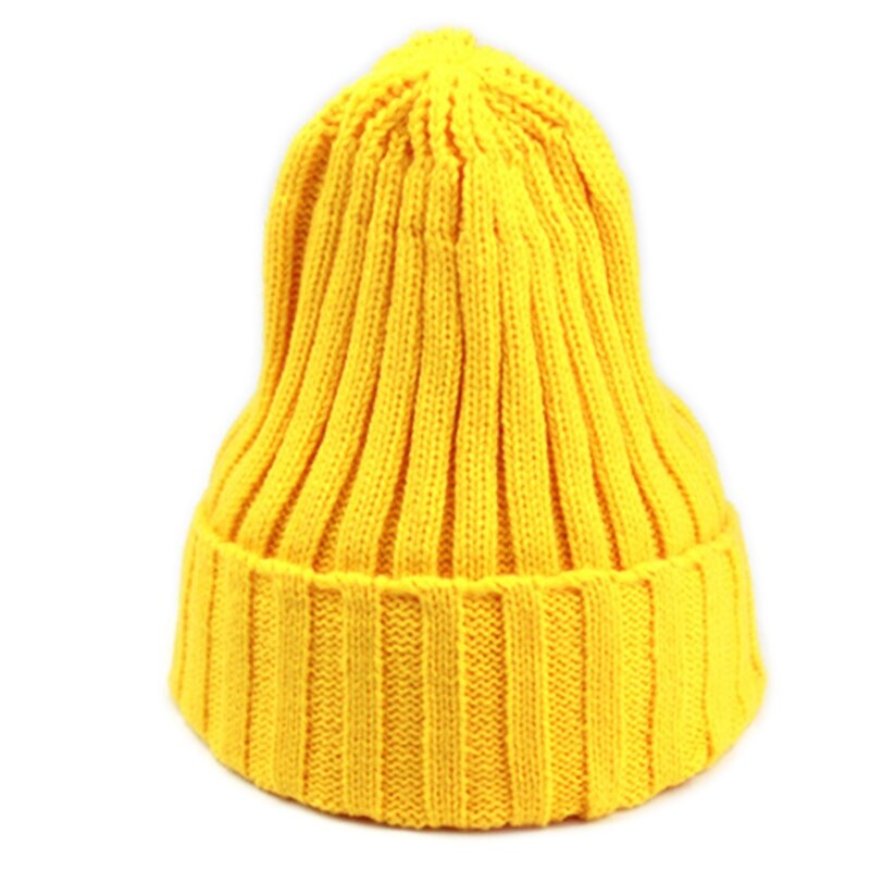 Unisex Winter Chunky Ribbed Knit Pointed Beanie Hat Neon Solid Candy Color Stretch Snow Ski Cuffed Skull Cap Ear Warmer: ey