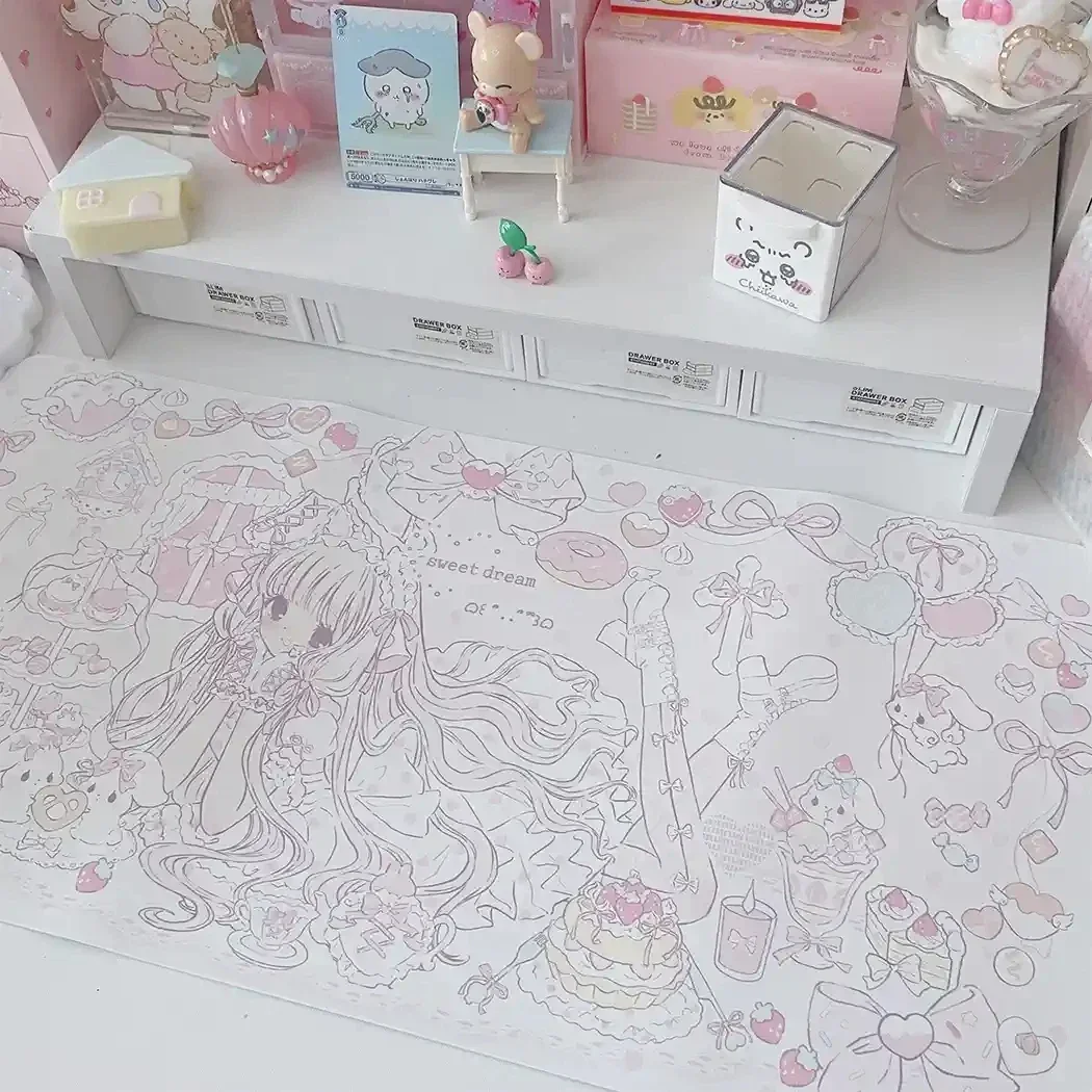 Oryginalna podkładka pod mysz dla dziewczynki PU ponadgabarytowa antypoślizgowa mata na stół do akademika biuro nauka podkładka pod klawiaturę komputera: BRĄZOWA