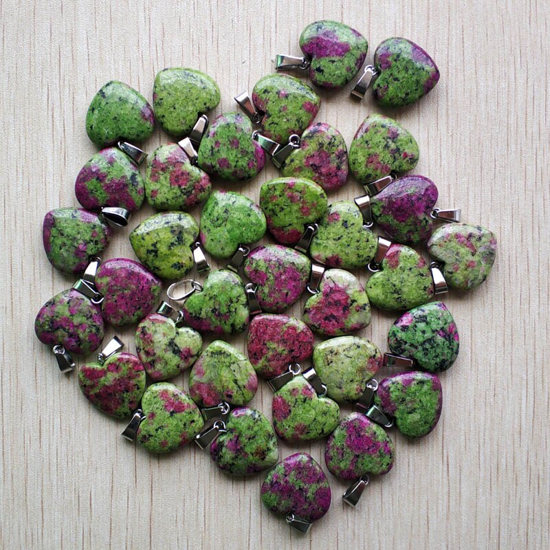 Pendentifs en forme de cœur au trésor rouge et vert, pour la fabrication de bijoux, de bonne , lot de 50 pièces, , ,