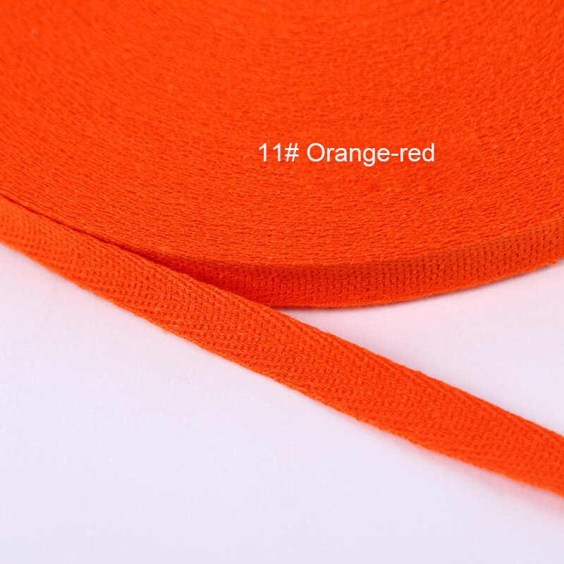 50 Yards/Roll 20mm Cotton Ribbon Herringbone Twill Bias Binding Tape For Bag Clothing Strap Handmade Garment Sewing 37 Colors: 11 orange red 20mm