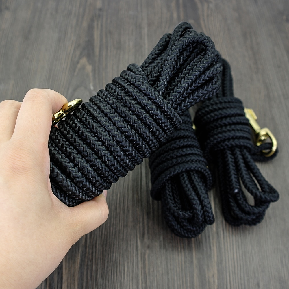 Nylon Hund Lange Leine Haustier Verfolgung Leine Schwarz Runde Seil Hunde gehen Ausbildung Blei Leinen 3 M/5 M /10 M/20 M Für Mittel groß Hunde