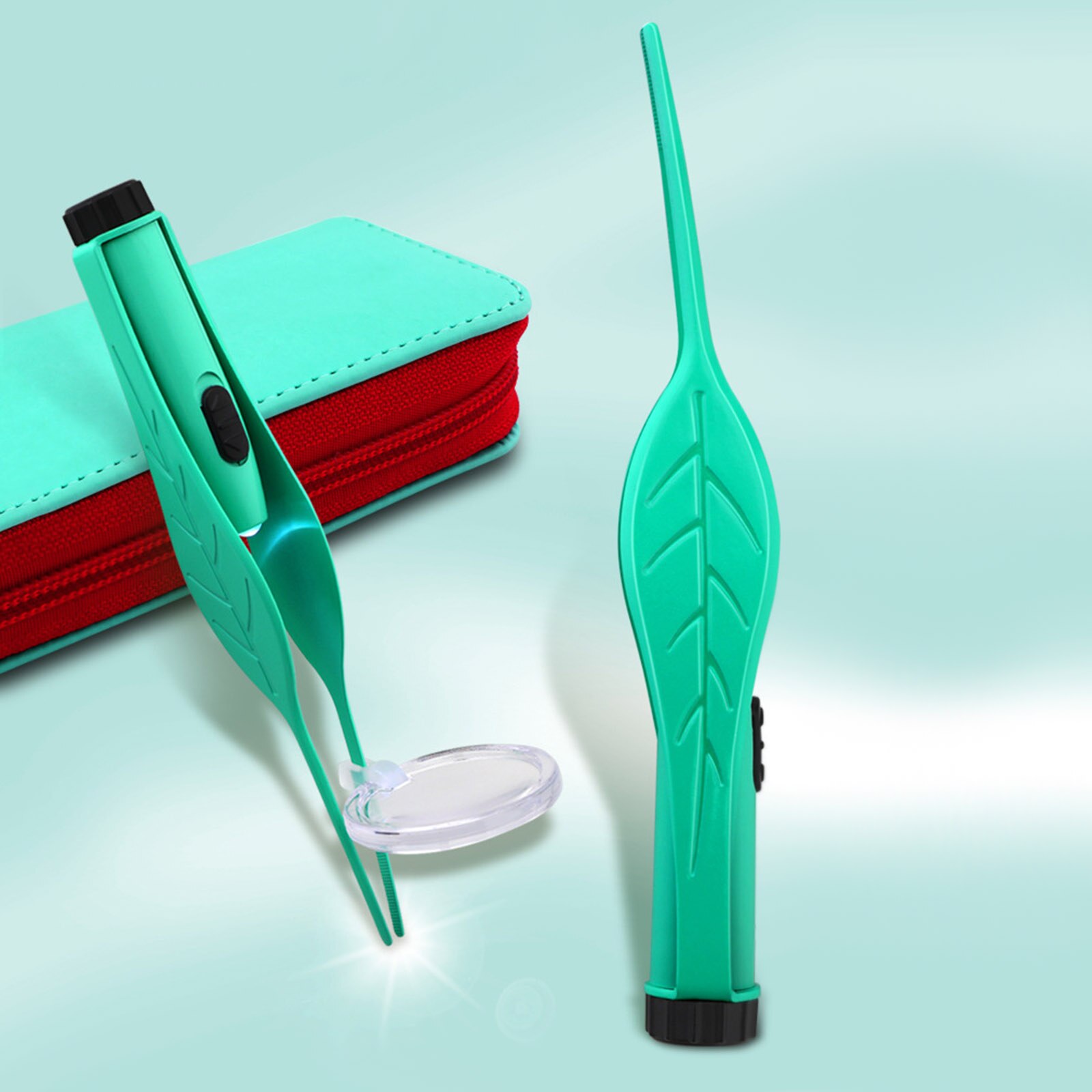 Extracción de cera de los oídos con herramientas y luz lupa palillo para las orejas Visual Kit de limpieza para los niños y los adultos cuchara oído conjunto para el cuidado del oído