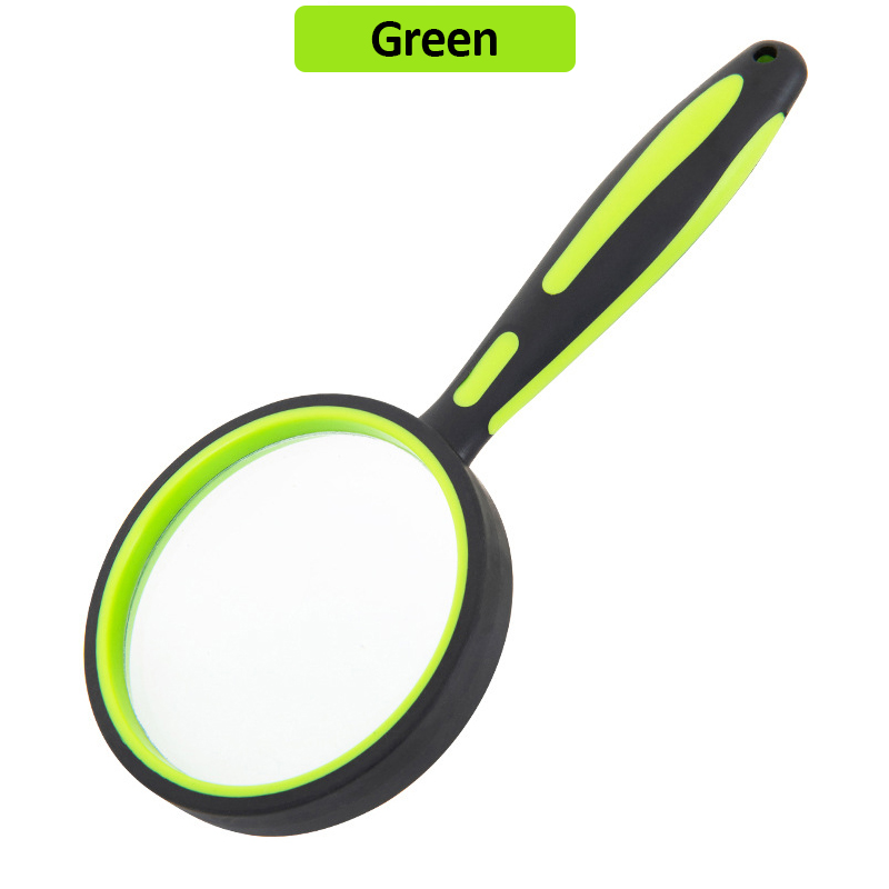 Handheld Magnifying Glass Rubber Handle Magnifier 50/60/75/100mm Lens Diameter for Antique Jade Jewelry Newspaper Book Reading: 70mm / WHITE
