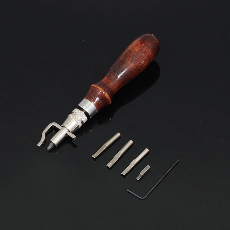 Rainure en cuir multifonctionnelle en aluminium Sonew Groover 5 en 1 pour couture et bricolage