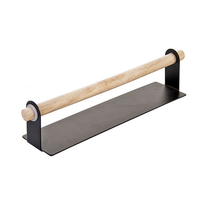 Toallero de hierro forjado adhesivo, barra de toalla montada en la pared sin perforaciones, toallero de cocina, soporte de papel
