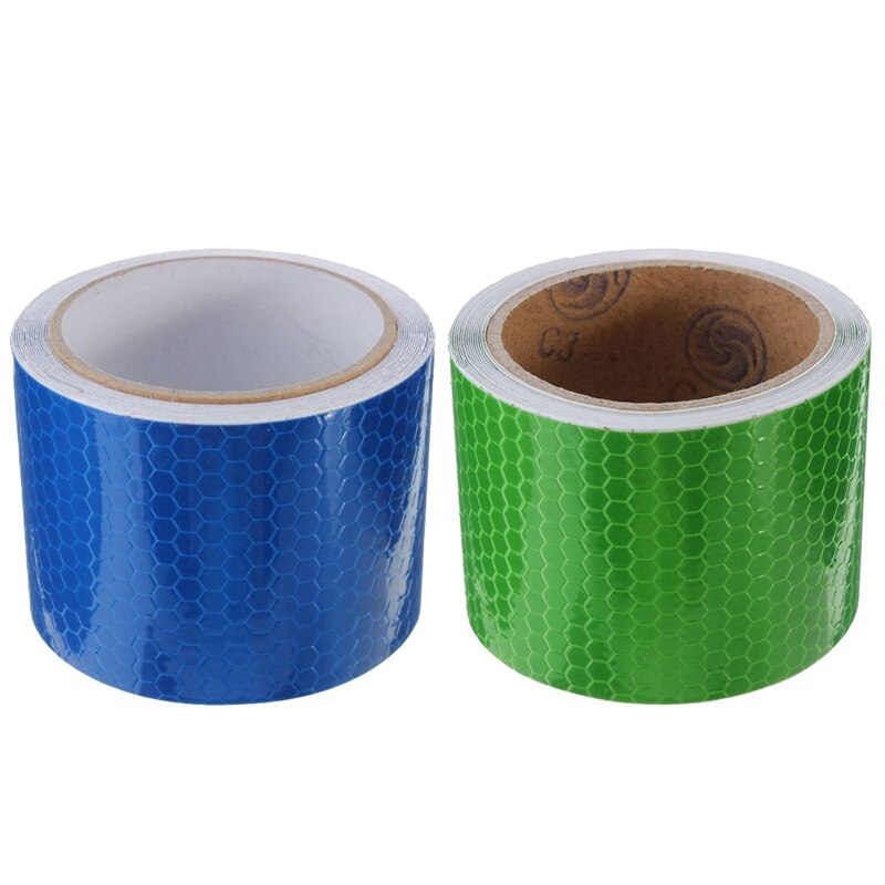 2 stuks 5 cm x 3 meter waarschuwingstape reflecterende tape veiligheidstape, blauw & groen