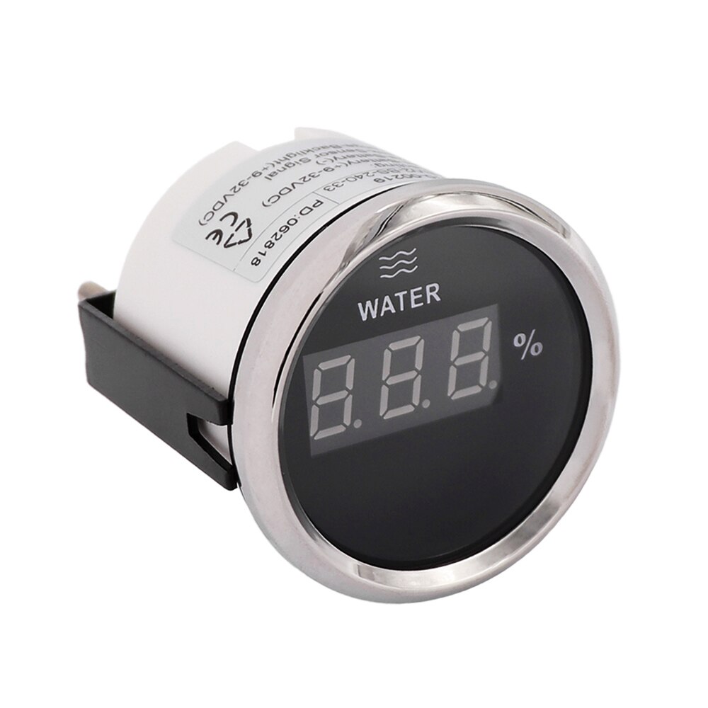 52 mm Steel Bezel Marine Digital Water Level Gauge Car Boat Water Tank Level Indicator with 0~190 ohm / 240~33 ohm Choose