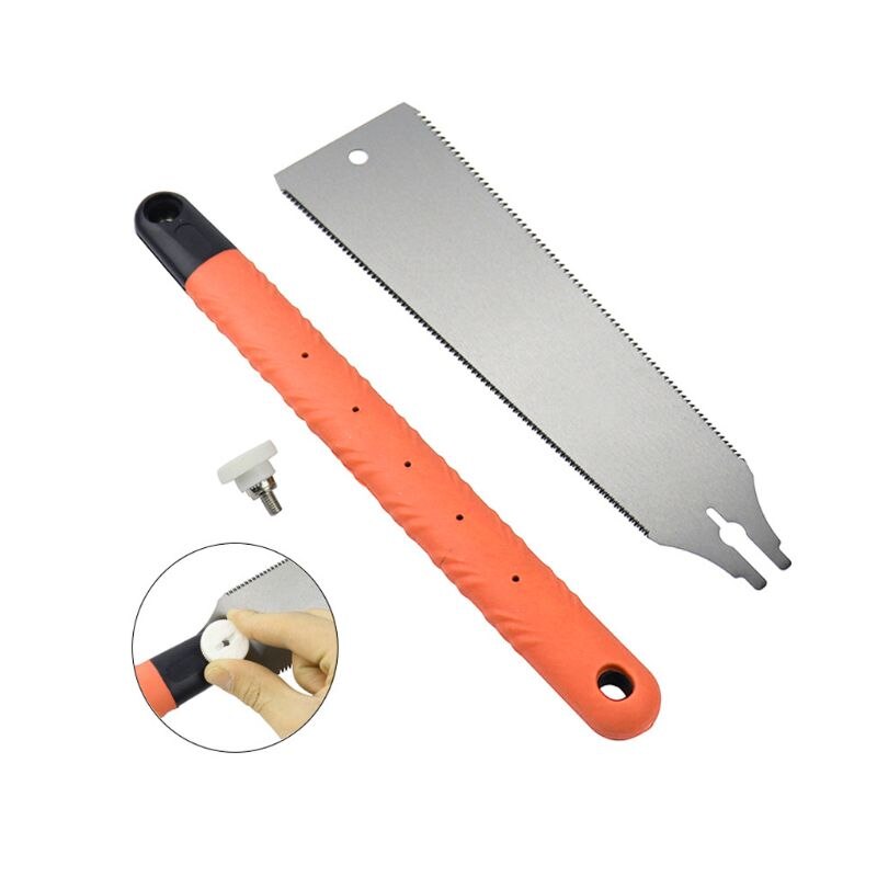 Woodworking Double Sides Carbon Steel Hand Saw Tenon Fine Tooth with PVC Handle