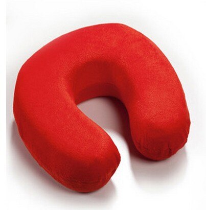 Memory Foam Pillow Nek U-vorm U-vormige Hoofdsteun Auto Flight Travel Soft Nursing Kussen 5: Rood