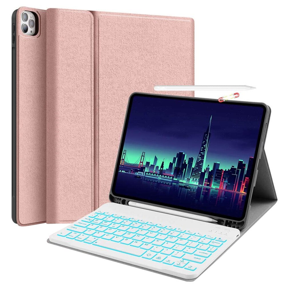 For iPad Pro 11in Backlit Bluetooth Keyboard Case Cover with Pencil Holder ipad case чехол 아이패드 케이스 아이패드 파우치 funda ipad كيب: RG