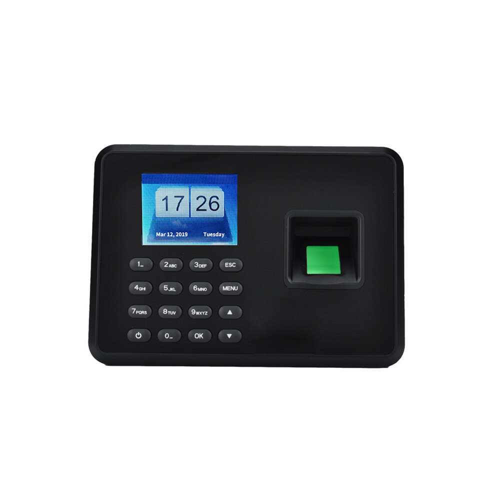 Intelligent Biometric Fingerprint Password Attendance Machine Employee Checking-in Recorder 2.4inch LCD Screen Time Attendance