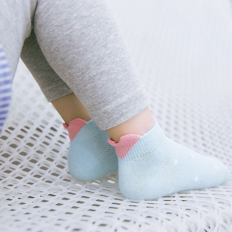 5 paires de chaussettes pour enfants, Style coréen, mignonnes, tridimensionnelles, talons hauts, amour bateau, coton pur