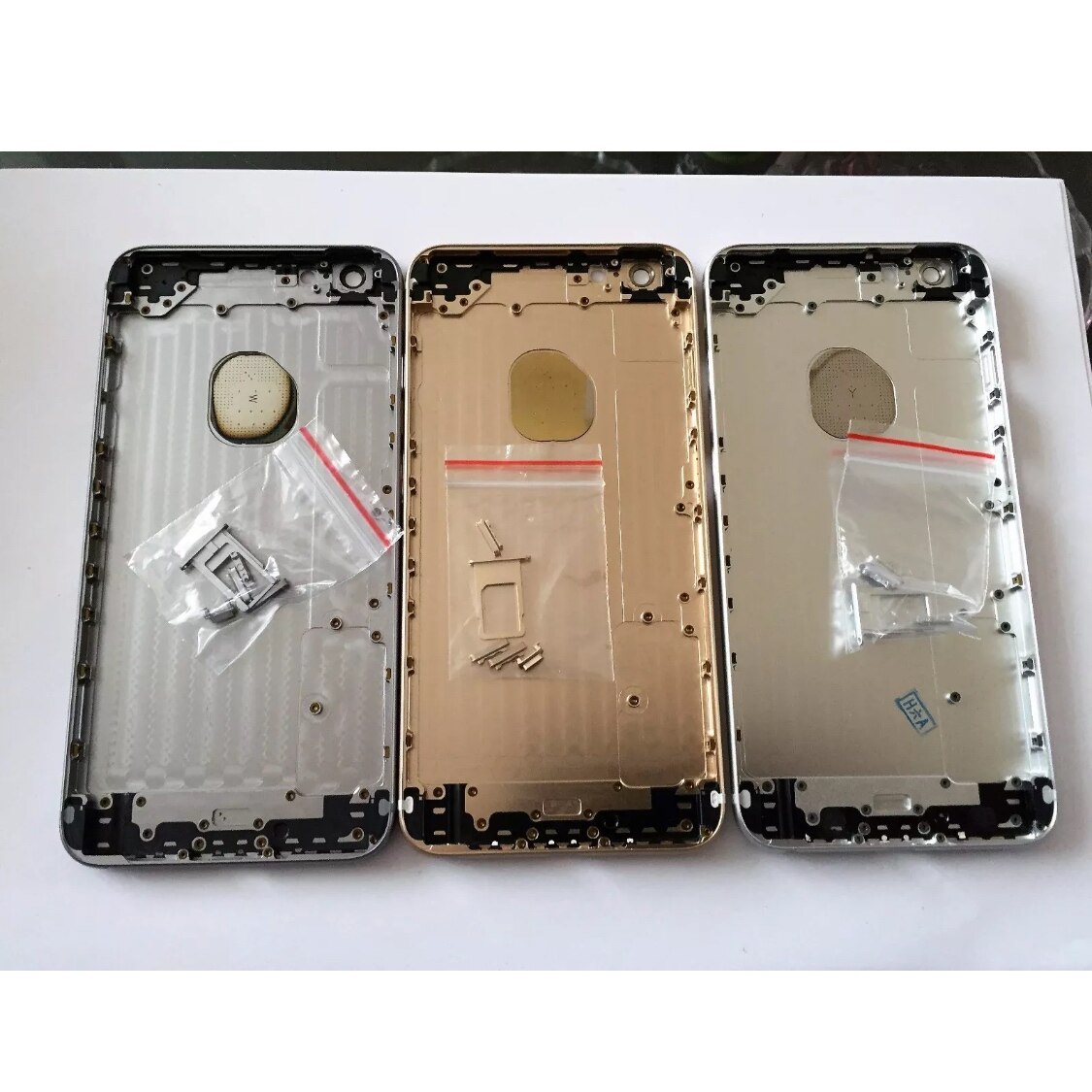 Bakre batteriskal till iphone 6s 7 plus hölje batteridörr bakväska mellanram chassi reparationsdelar