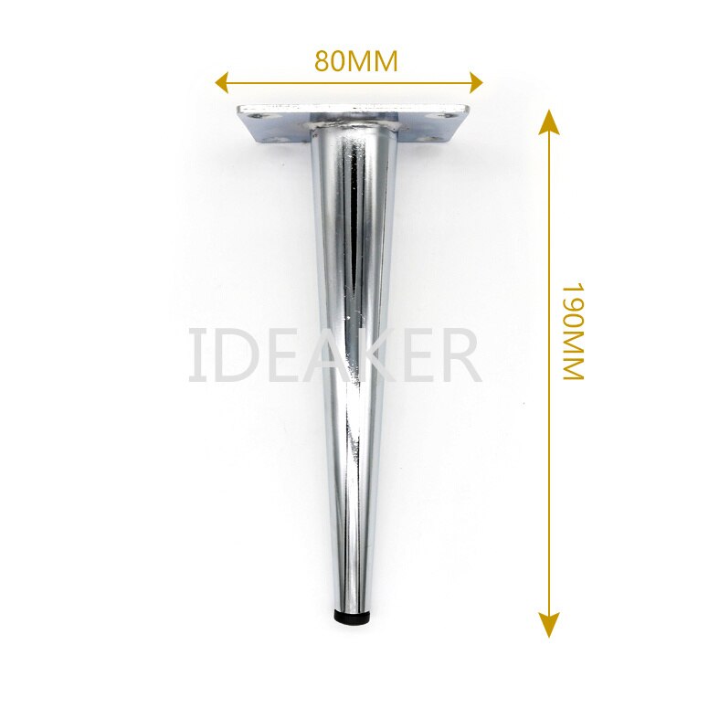 1 stk 190 x 80mm metalmøbelben bordskab sølvmøbelfødder