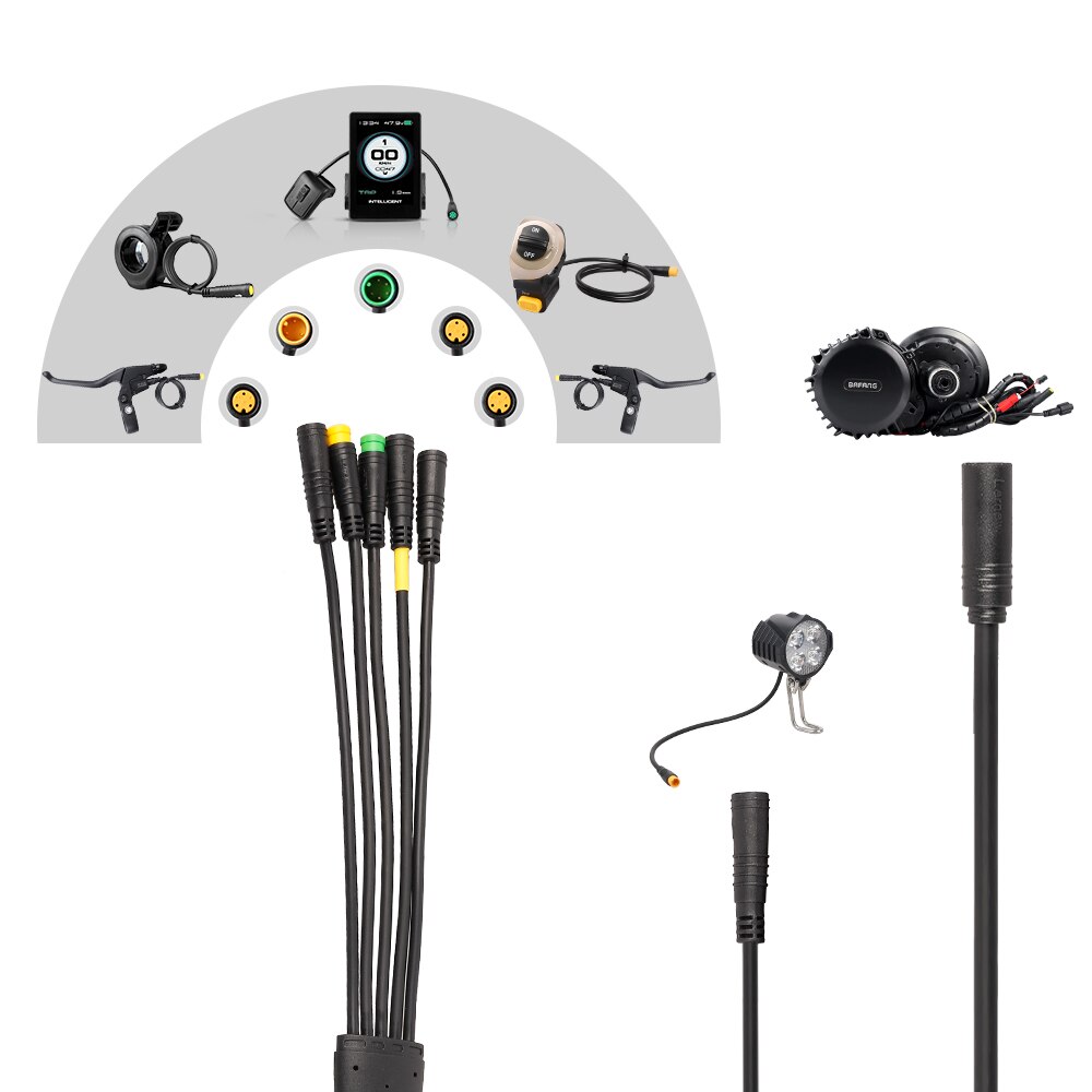 Waterproof 1T4 2T5 EB-BUS Main Cable For Bafang Mid/Hub Motor E-BIKE BBS BBS01B BBS02B BBSHD Brake Display Throttle Connector